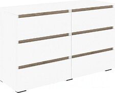 Комод Кортекс-мебель Бари 120 6ш (белый/белый/дуб сонома)