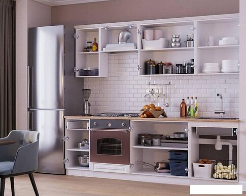 Готовая кухня Мебель-АРС Белла 2.4 м (акация белая)