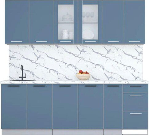 Кухонный модуль Интерлиния Мила Пластик 2.3 Б (арктический/арктический/белый гранит)