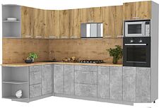 Готовая кухня Интерлиния Мила Лайт 1.68x3.0 левая (дуб золотой/бетон/дуб бунратти) Готовая кухня Интерлиния Мила Лайт 1.68x3.0 левая (дуб золотой/бетон/дуб бунратти)