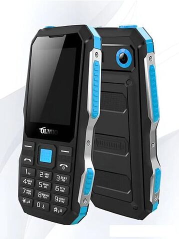 Кнопочный телефон Olmio X04 (черный/голубой)