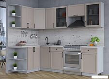 Готовая кухня Интерлиния Тренд 1.5x2.6 левая (луна/луна/бискайская сосна)