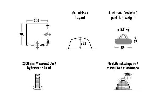 Кемпинговая палатка High Peak Pavillon (серый/лайм)