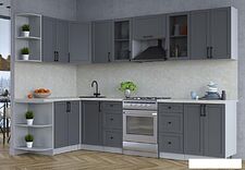 Готовая кухня Интерлиния Тренд 1.5x3.0 левая (пепел/пепел/опал светлый)