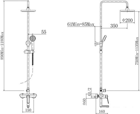 Душевая система Fashun A2412