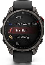 Умные часы Garmin Fenix 8 Pro 47мм (серый, черный силиконовый ремешок)