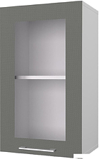 Шкаф навесной Горизонт Оптима 40 с витриной (холст вулкан)