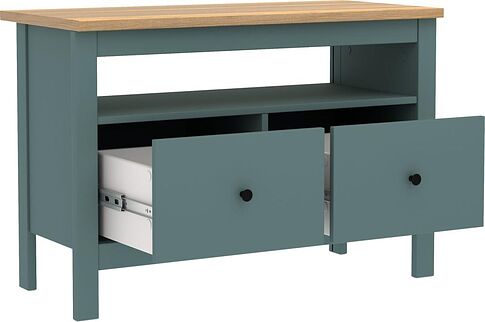 Тумба Mio Tesoro Сага 2 ящика 2.08.03.080.16 (темно-бирюзовый/ясень)