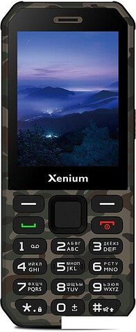 Кнопочный телефон Xenium X300 (зеленый камуфляж)