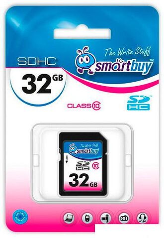Карта памяти Smart Buy SDHC (Class 10) 32Gb (SB32GBSDHCCL10)