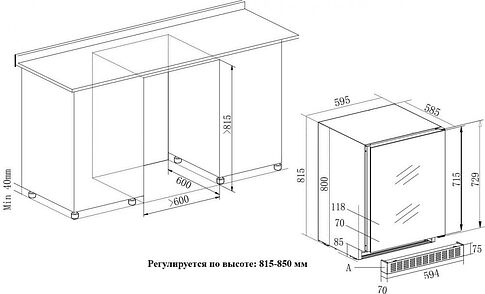 Винный шкаф Temptech OX60DRW-24
