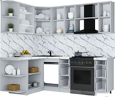 Кухонный модуль Интерлиния Мила Шато 1.5x2.2 LV (белый/керамика/опал светлый)