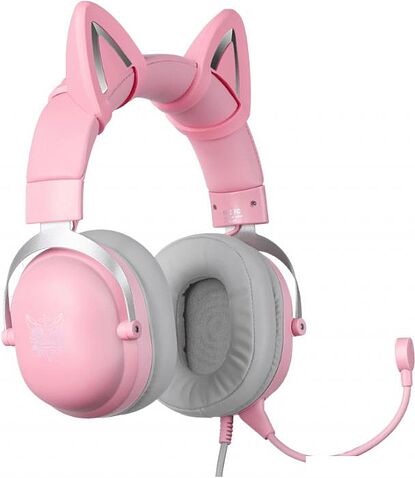 Наушники Onikuma X11 (розовый, с ушками)