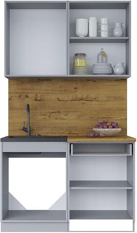 Готовая кухня Интерлиния Мила Лайт 1.2 (дуб золотой/бетон портленд/дуб бунратти)