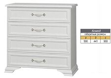 Комод Bravo Мебель Грация 4ящ (белый-белый)