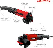 Угловая шлифмашина StarWind AG125LE-1300