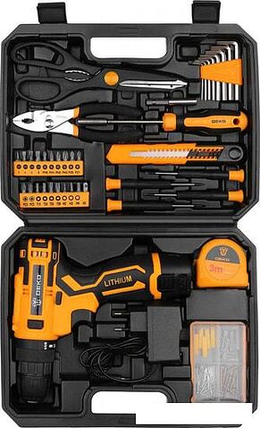 Дрель-шуруповерт Deko Banger SET 93 063-4168 (с 2-мя АКБ, кейс, набор оснастки)