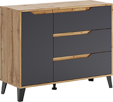 Тумба ЭлиГард Eyva 1D3S (дуб вотан/графит)