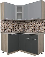 Готовая кухня Интерлиния Мила 12x15 (антрацит/серебро) Готовая кухня Интерлиния Мила 12x15 (антрацит/серебро)