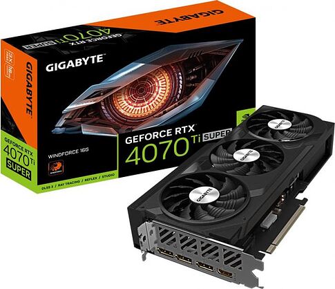 Видеокарта Gigabyte GeForce RTX 4070 Ti Super Windforce 16G GV-N407TSWF3-16GD