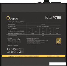 Блок питания Ocypus Iota P750 Iota-P750-G1FFBK024X-EU
