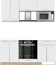 Готовая кухня Интерлиния Мила 1.8 ВТ без столешницы (белый платинум/белый платинум)