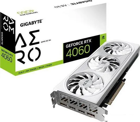 Видеокарта Gigabyte GeForce RTX 4060 Aero OC 8G GV-N4060AERO OC-8GD
