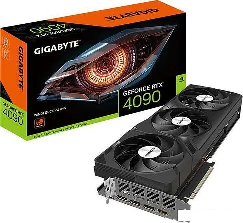Видеокарта Gigabyte GeForce RTX 4090 Windforce V2 24G GV-N4090WF3V2-24GD