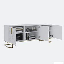 Тумба Involux Неаполь 212T101 (белый премиум/белый мрамор/золото) Тумба Involux Неаполь 212T101 (белый премиум/белый мрамор/золото)