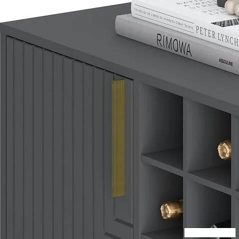 Комоды, тумбы Involux Неаполь 233H211 (графит/черный матовый/золото)