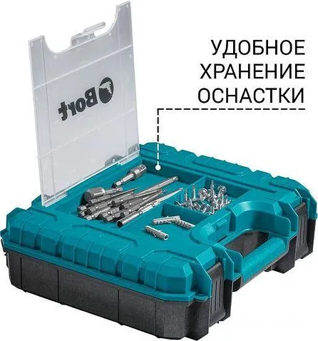 Дрель-шуруповерт Bort BAB-21-BLK 93413526 (с 2-мя АКБ, кейс)