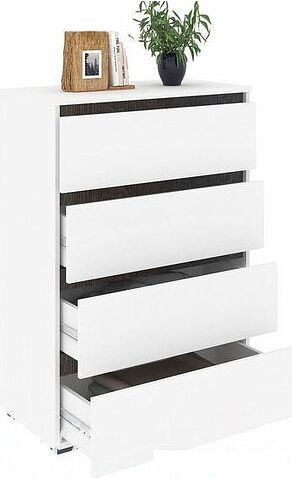 Комод Кортекс-мебель Бари 80 4ш (белый/белый/береза)