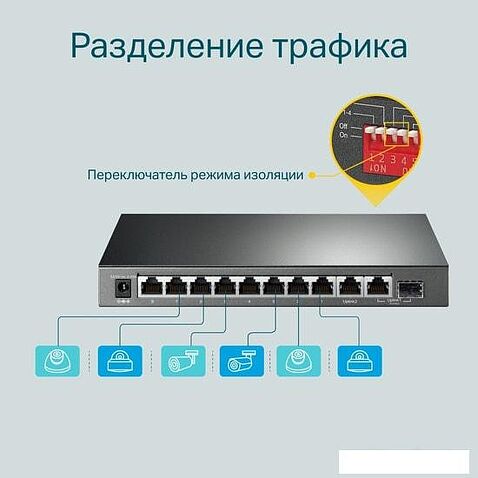 Неуправляемый коммутатор TP-Link TL-SG1210MP