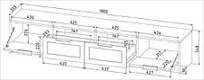 Тумба Интерлиния ТВ Концепт Тренд КТ-ТВ4-35 (антрацит/белый)