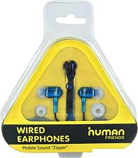 Наушники CBR Human Friends Zipper Blue