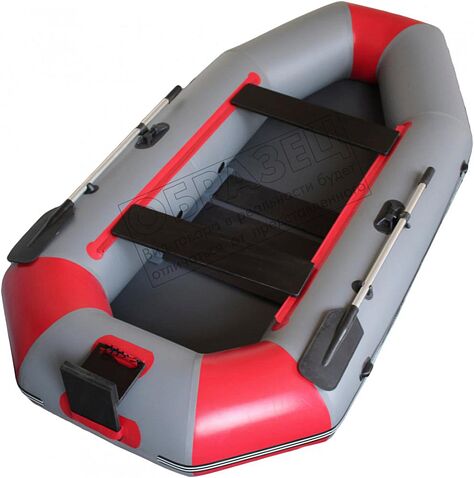 Гребная лодка Vivax К280Т с полом-сланью (без киля, серый/черный)