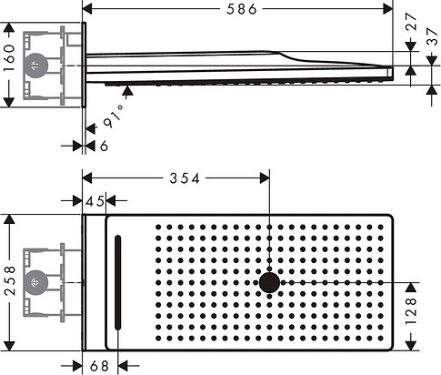 Верхний душ Hansgrohe Rainmaker Select 580 3jet 24001600