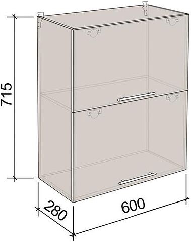 Шкаф навесной Артём-Мебель 600мм СН-114.33 (ДСП бетон спаркс лайт)