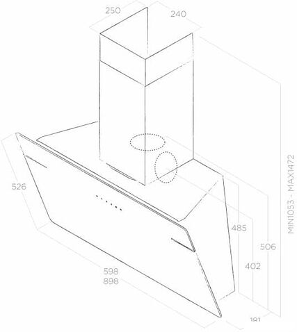 Кухонная вытяжка Elica L'essenza BL/A/90 PRF0117374A