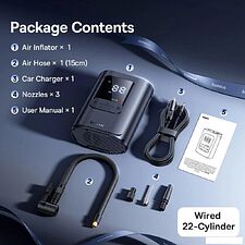 Автомобильный компрессор Baseus GoTrip VA1 Super Mini Wired Inflator 22-Cylinder Cosmic Black C0119701