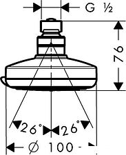 Верхний душ Hansgrohe Croma 100 Vario [27441000]
