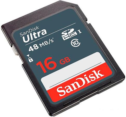 Карта памяти SanDisk Ultra SDHC Class10 16GB [SDSDUNB-016G-GN3IN]