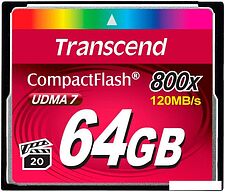 Карта памяти Transcend 800x CompactFlash Premium 64GB (TS64GCF800) Карта памяти Transcend 800x CompactFlash Premium 64GB (TS64GCF800)