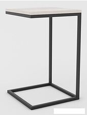 Приставной столик Hype Mebel Лайт 40x40 (черный/древесина белая)