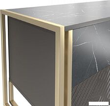 Тумба Involux ТВ Неаполь 6162 (черный мрамор/графит/черный глянец/металл золото)