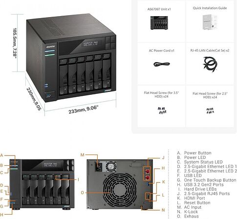 Сетевой накопитель ASUSTOR Lockerstor 6 Gen2 AS6706T