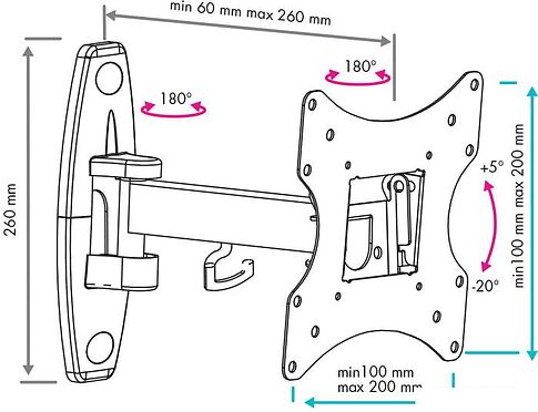 Кронштейн VLK TRENTO-5 (черный)