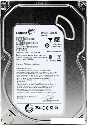 Жесткий диск Seagate Barracuda 7200.12 500GB ST500DM002 (восстановленный производителем)