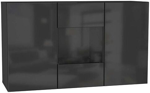 Комод НК-Мебель Point Тип-1.2 (черный/черный глянец)