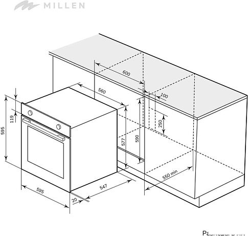 Электрический духовой шкаф Millen MEO 6003 BB